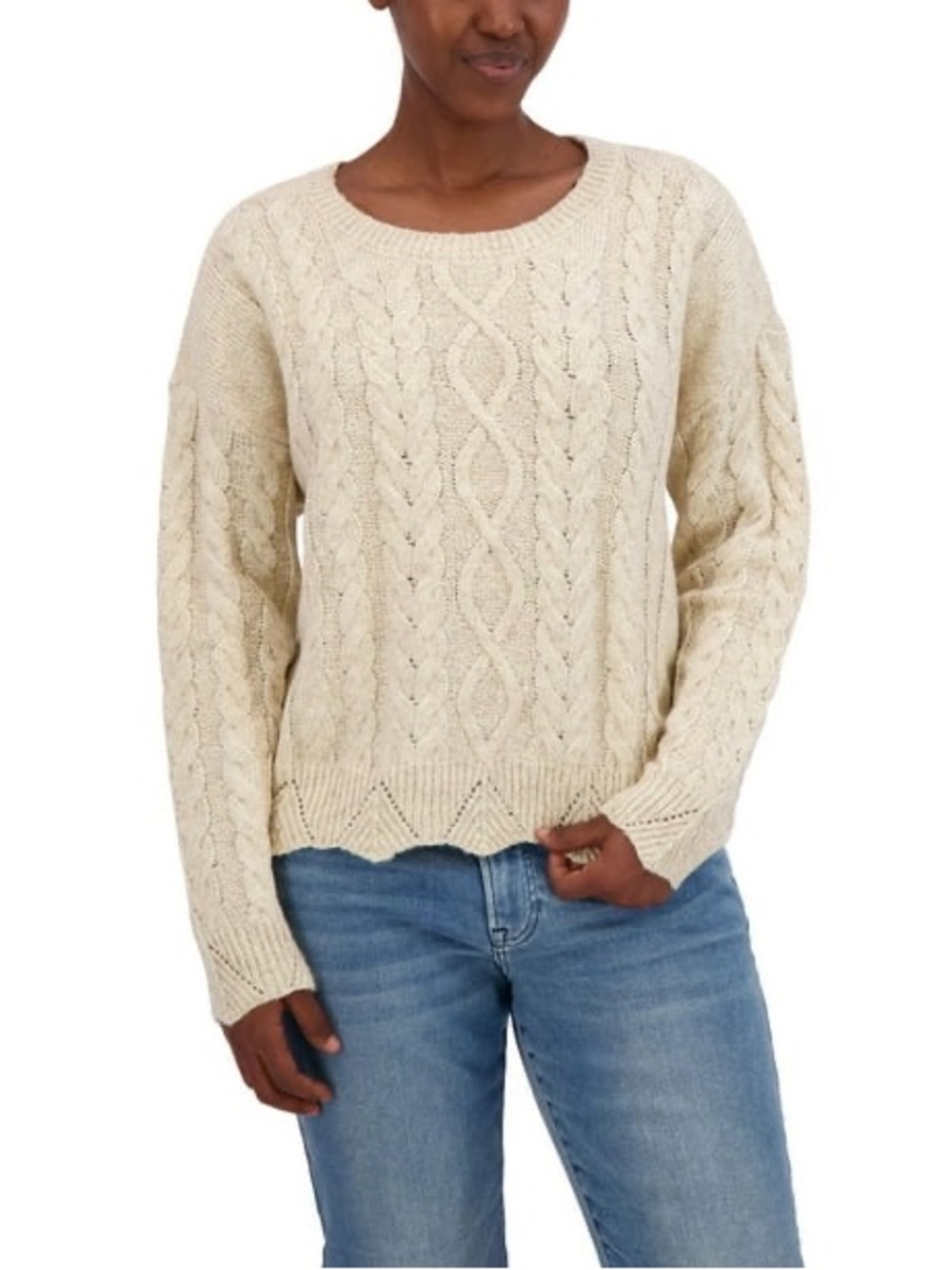 Lucky Brand Women's Cable Knit Sweater Large